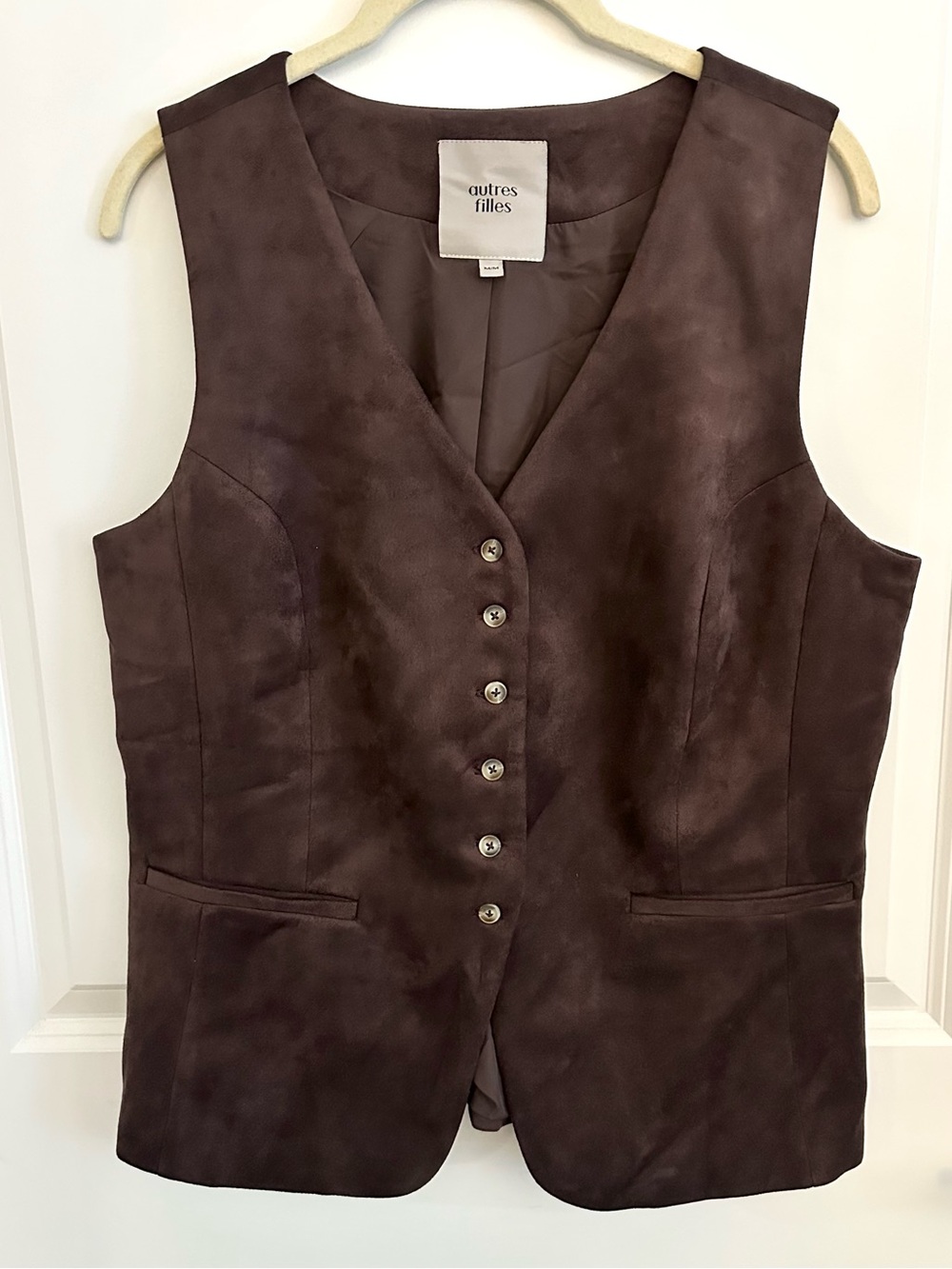 Autres Filles Faux Suede Vest Women’s Medium Brown Cowgirl Southwestern Academia